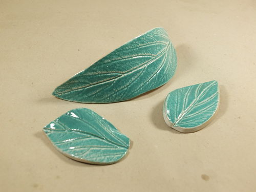 Kabelabdeckung Blätter-Set mintgrün, glänzend