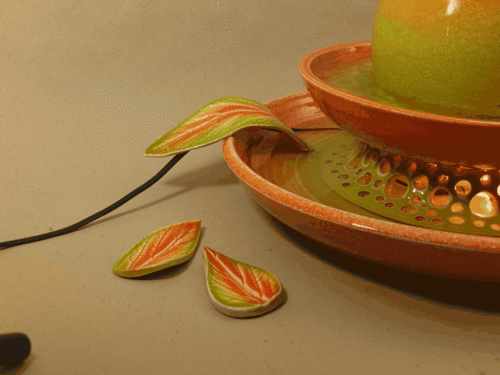 Kabelabdeckung Blätter-Set maigrün-orange-glänzend