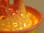 3er-Katzen-Kaskaden-Brunnen mit Licht, gelb-orange, glänzend