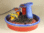 4er-Katzen-Kaskaden-Brunnen ohne Licht, gelb-orange-rot-blau-schwarz, glänzend