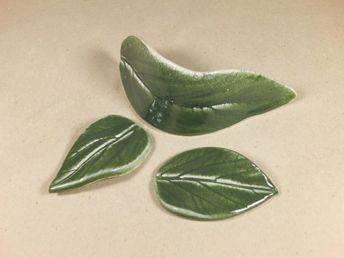 Kabelabdeckung Blätter-Set moosgrün glänzend