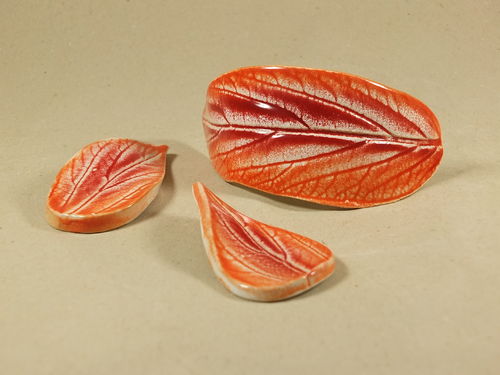 Kabelabdeckung Blätter-Set orange-solarrot, glänzend