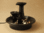 3er-Katzen-Kaskaden-Brunnen mit Licht, schwarz glänzend